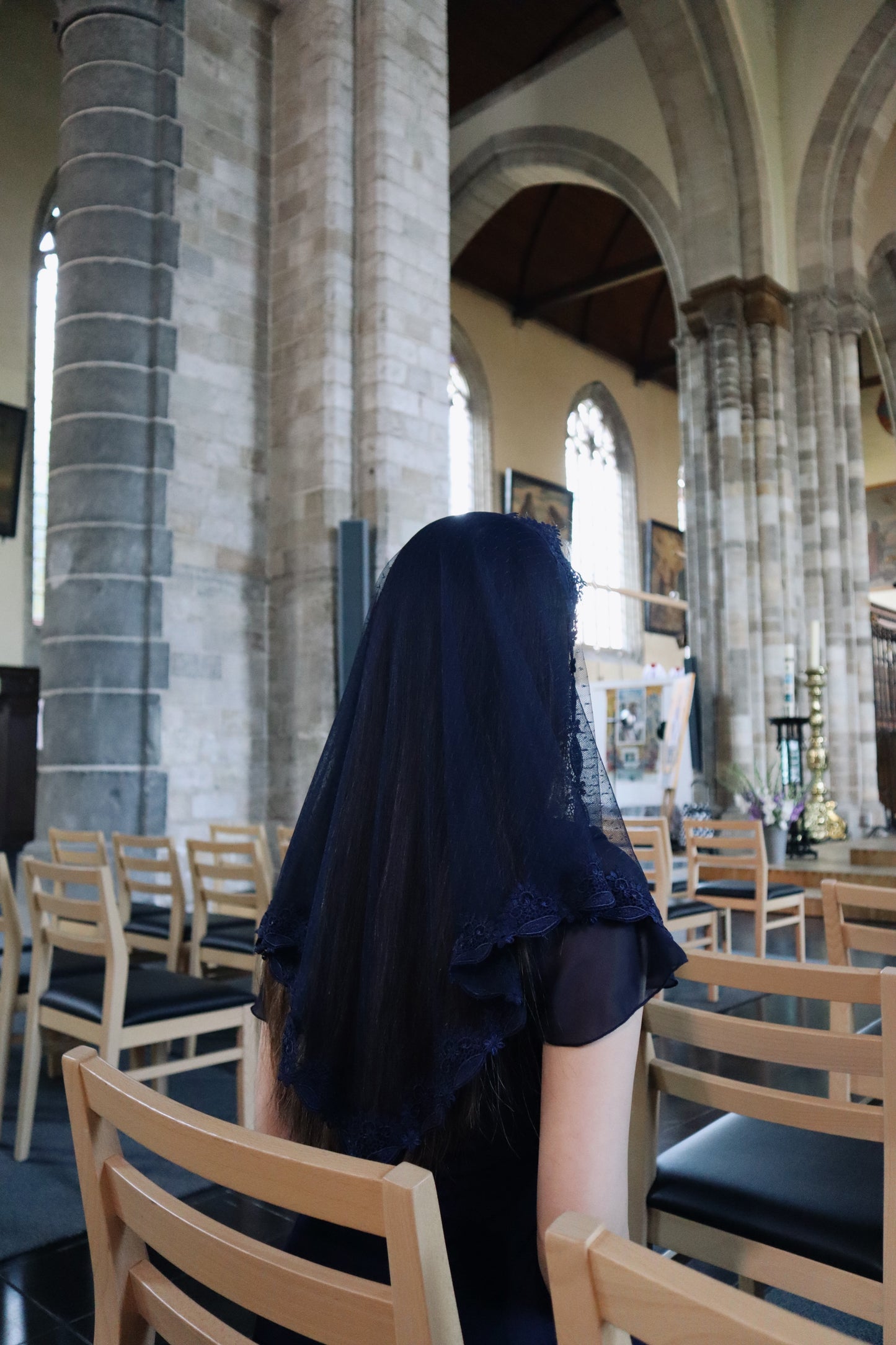 Le voile Ruth – Bleu roi